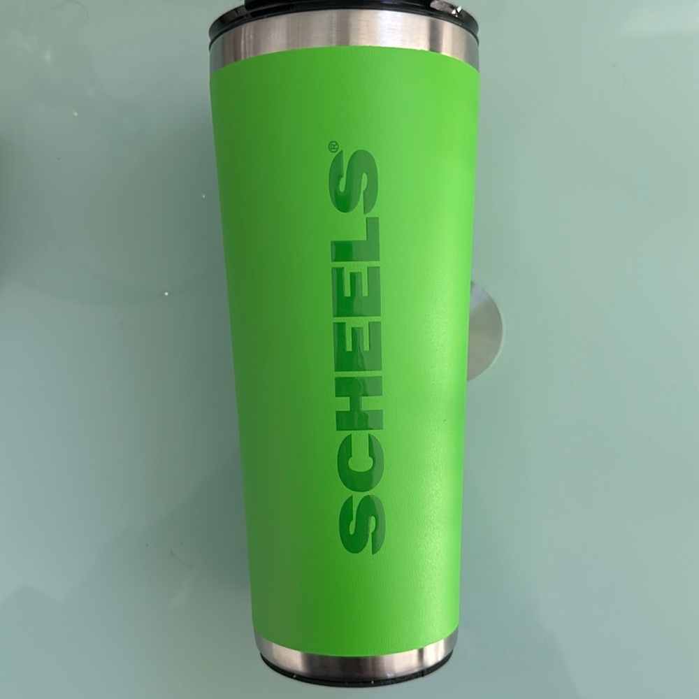 Scheels Neon Green Brand New Tumbler with Straw.